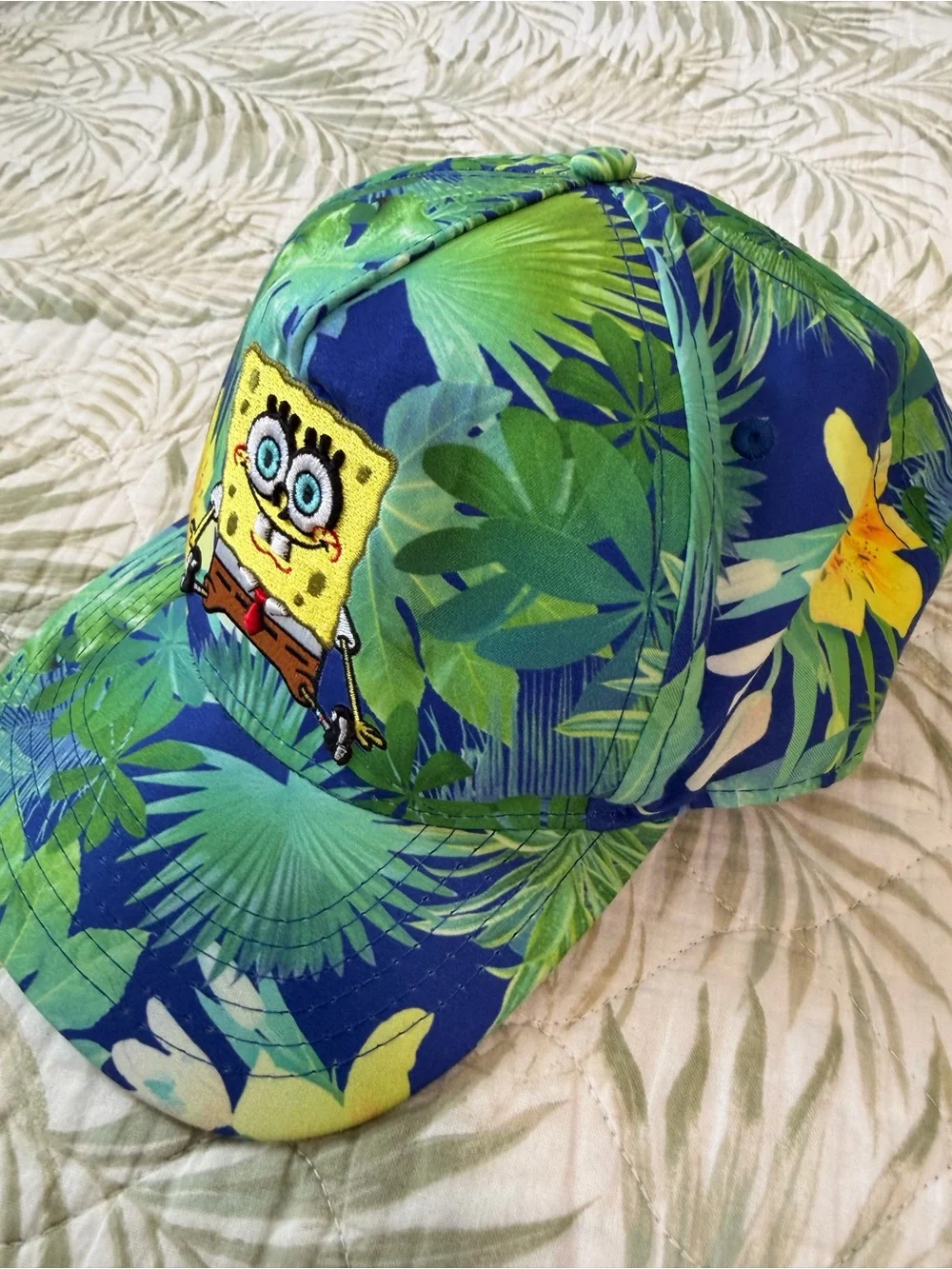 Nickelodeon SpongeBob Tropical Green Blue Snapback Hat